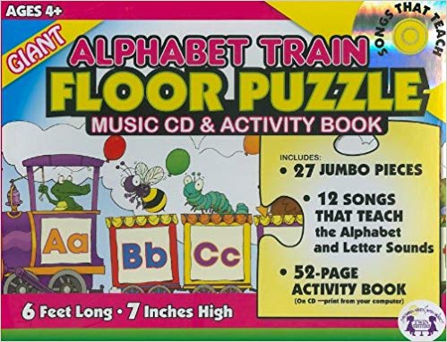654 1634 giant alphabet train floor puzzle music cd activity book 27 pc living waters christian book toy store