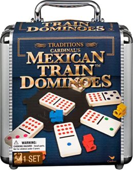 Mexican Train Dominoes Game in Aluminum Carry Case