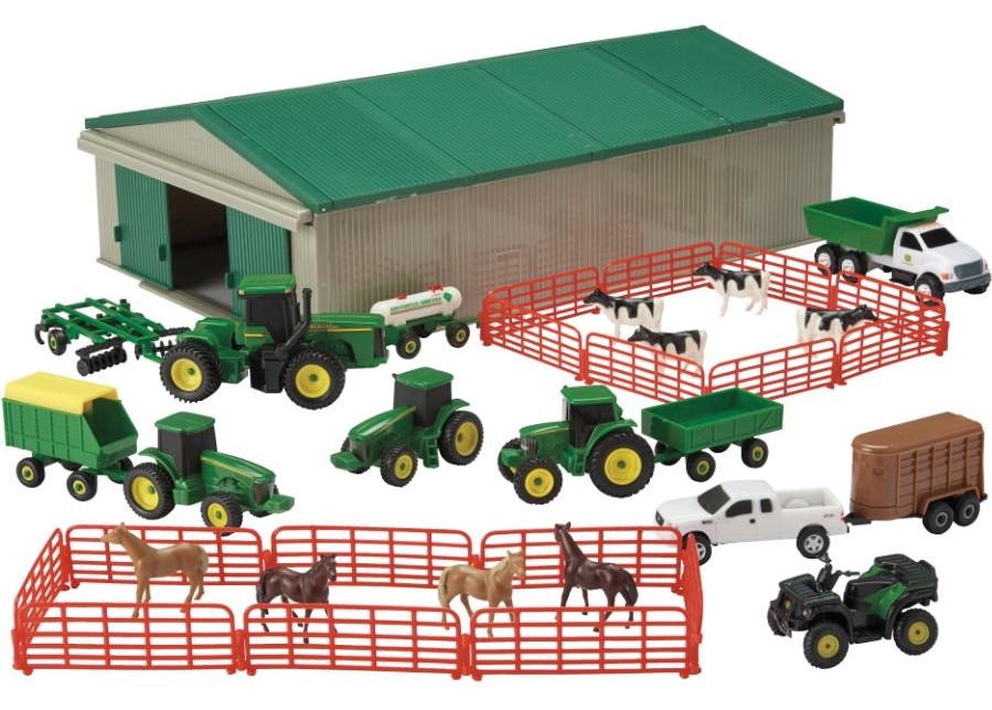 John Deere Value Set Farm Toy Machine Tractor Vehicle 1:64 Scale 70 PC 