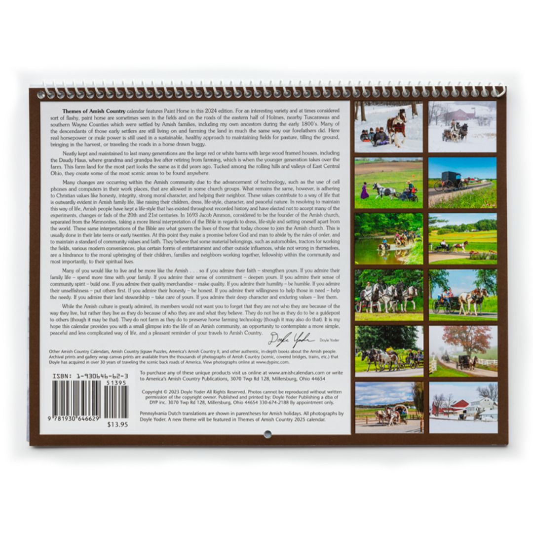 2024 Calendar - Paint Horses & Ponies in Amish Country - Living Waters ...